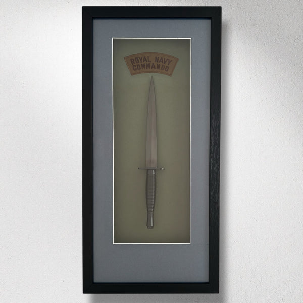 Framed Black Commando Dagger - Royal Navy