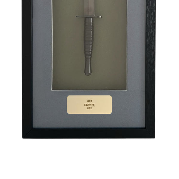 Framed Black Commando Dagger - Royal Navy