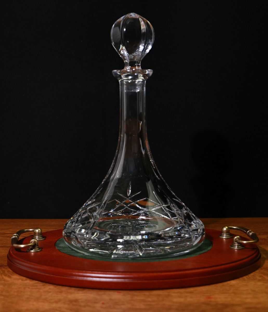 Panel Style Port Decanter & Serving Tray, Engraved & In a Gift Box ...